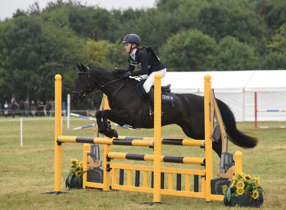 Pony clearing a county show jump